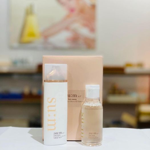 SU:M37 Sun Away Sun Block SPF50+ PA++ - Crème Solaire Multi-effets 14g - Set Spécial K-beauty