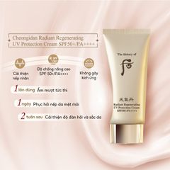 Bộ Kem Chống Nắng Tái Sinh Da Whoo Cheongidan Radiant Regenerating UV Protection Cream Special Set