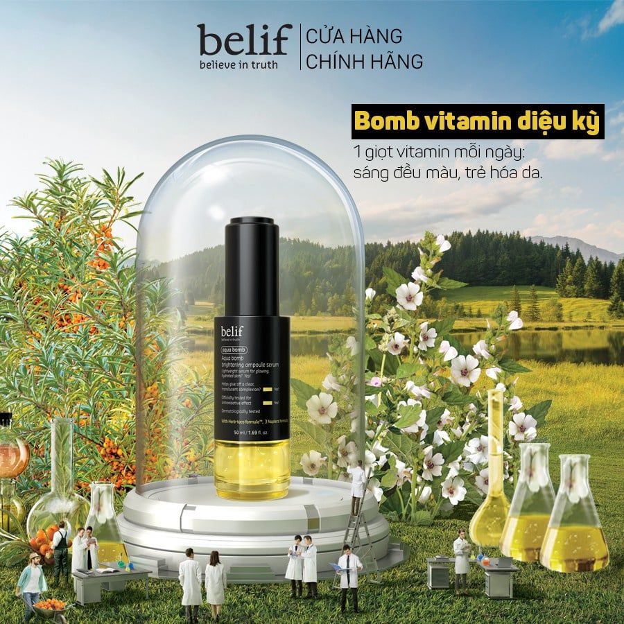 Tinh Chất Dưỡng Trắng Da Chống Oxy Hóa Belif Aqua Bomb Brightening Ampoule Serum 50ml