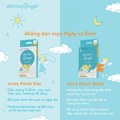 Miếng Dán Mụn Derma Angel Dùng Ban Ngày & Đêm Acne Patch For Day & Night (6 miếng ngày + 6 miếng đêm)