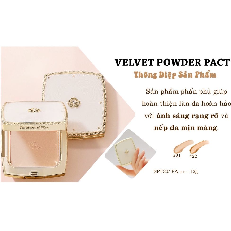 Bộ Phấn Phủ Nhung Lì Whoo Gongjinhyang Mi Velvet Powder Pact SPF 30/PA ++ Special Set No.21