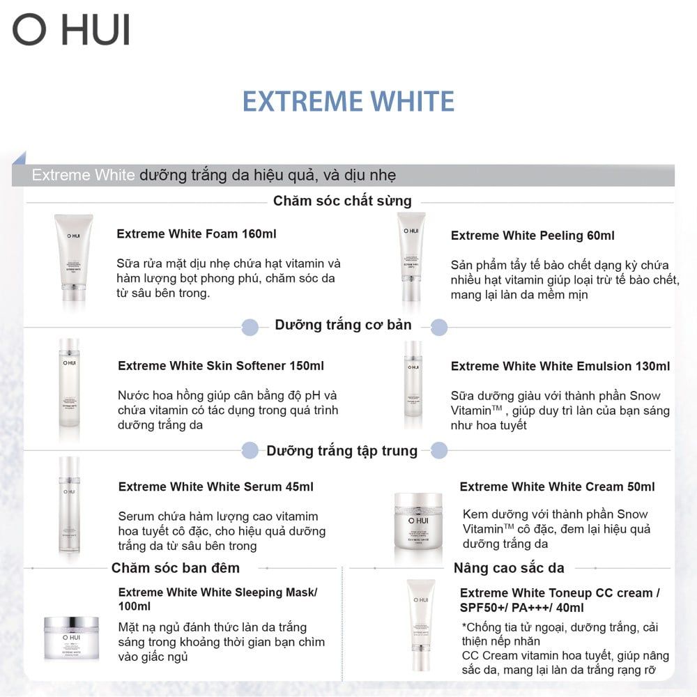 Kem Dưỡng Trắng Da Ohui Extreme White Cream 50ml [Nội Địa]