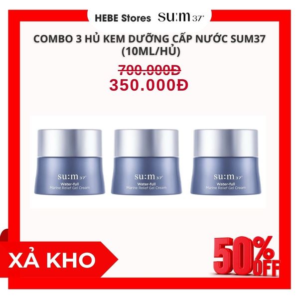 Combo 3 Hủ Kem Dưỡng Cấp Nước Chuyên Sâu Su:m37 Water-full 10ml/hủ
