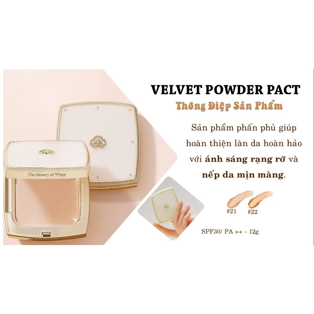 Phấn Phủ Nhung Lì Whoo Velvet Powder Pact SPF30/PA++