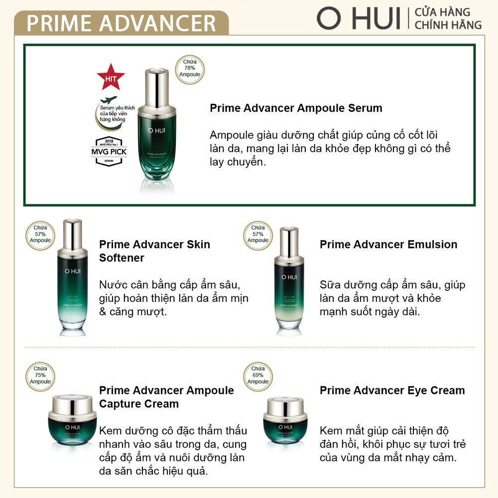 Tinh Chất Chống Lão Hóa Ngừa Nếp Nhăn Ohui Prime Advancer Ampoule Serum 50ml