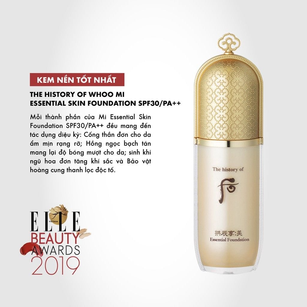 Kem Nền Che Khuyết Điểm Whoo Gongjinhyang Mi Essential Foundation SPF30/PA++ 40ml Nội Địa