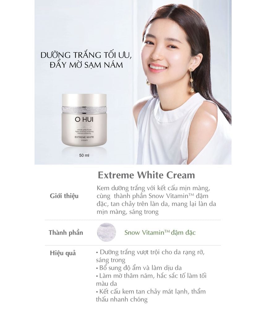 Kem Dưỡng Trắng Da Ohui Extreme White Cream 50ml ( Hàng Nội Địa)