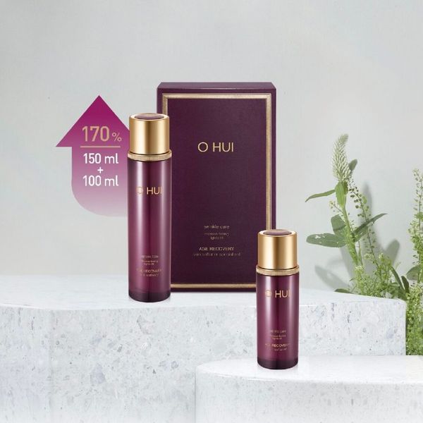 Set Nước Hoa Hồng Cải Thiện Nếp Nhăn Ohui Age Recovery Skin Softener 150ml + 100ml