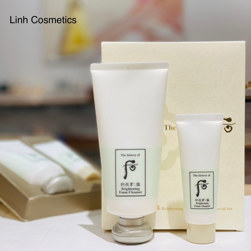 Bộ Sữa Rửa Mặt Dưỡng Trắng Whoo Gongjinhyang Seol Brightening Foam Cleanser Special Set