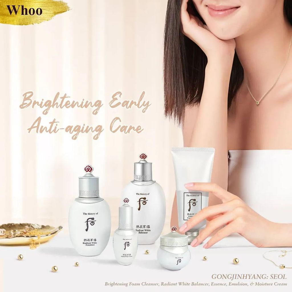 Bộ Sữa Rửa Mặt Dưỡng Trắng Whoo Gongjinhyang Seol Brightening Foam Cleanser Special Set