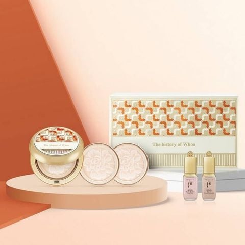 Bộ Phấn Nước Dưỡng Trắng Chống Nắng Chống Nhăn Whoo Cheongidan Radiant Cushion #21 Special Set