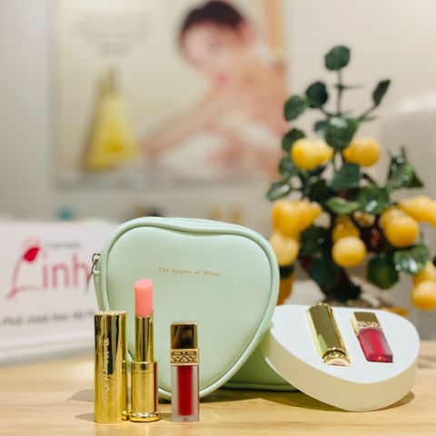 Bộ Son Dưỡng Môi Whoo Gongjinhyang Mi Glow Lip Balm Pink Túi Tim Special Set