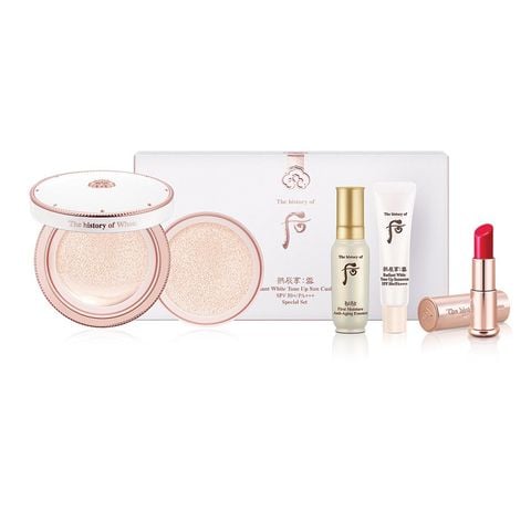 Kem Chống Nắng Dưỡng Trắng Dạng Cushion Whoo Gongjinhyang Seol Radiant White Tone Up Sun Cushion Special Set