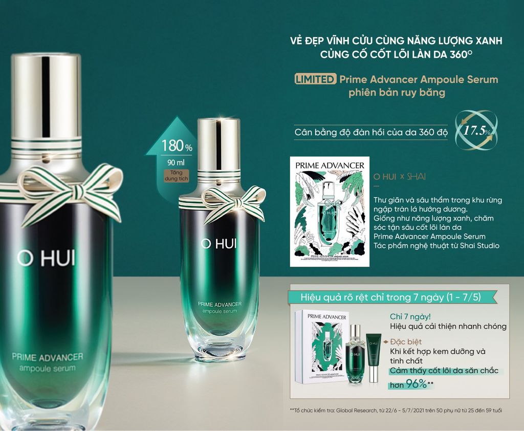 Bộ Tinh Chất Chống Lõa Hóa OHUI Prime Advancer Ampoule Serum Special Set