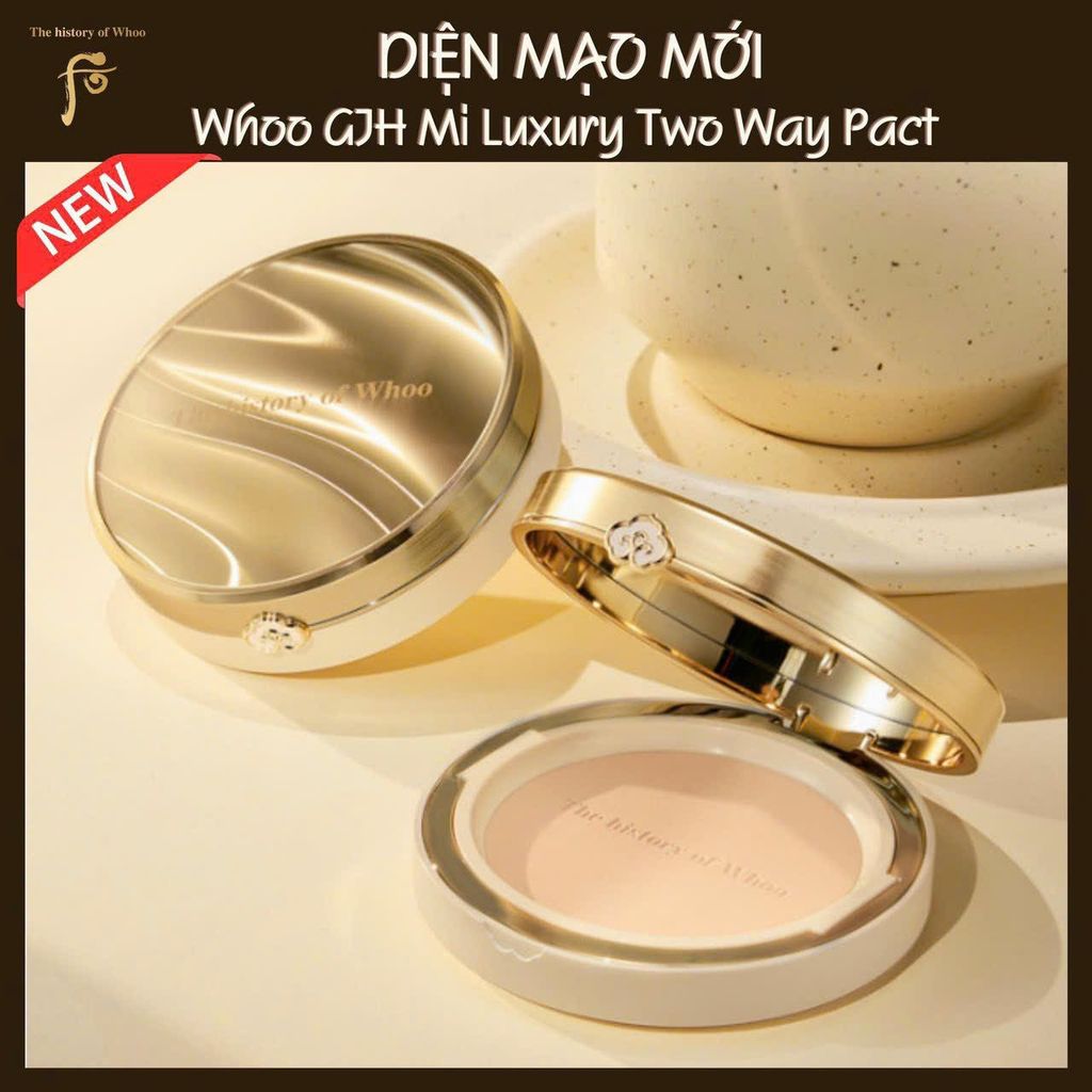 Phấn Phủ Trang Điểm Whoo Gongjinhyang Mi Two Way Pact SPF30/PA++ Mẫu Mới