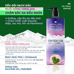 Dầu Gội Dành Cho Da Đầu Bết/ Giảm Ngứa/ Làm Sạch Da Đầu muối hồng Himalaya Pink Salt Itchy Scalp Care 650ml