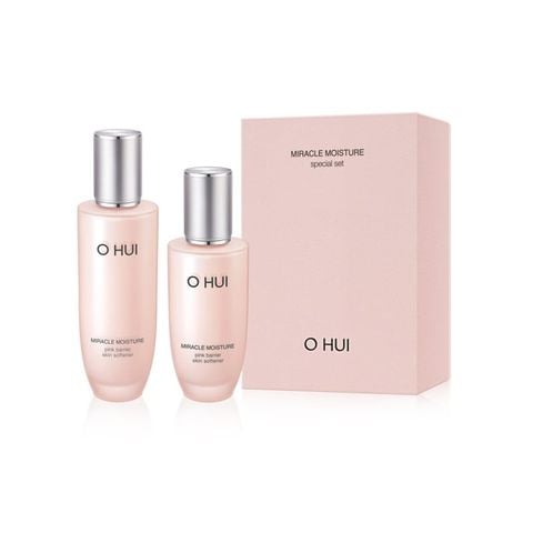 Bộ Hoa hồng Dưỡng Ẩm Cân Bằng Ohui Miracle Moisture Pink Barrier Skin Softener 150ml + 100ml