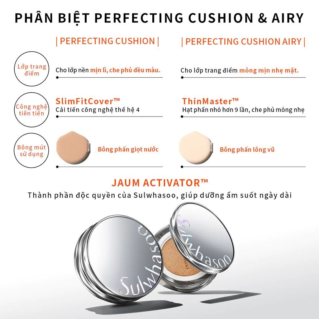 Phấn Nước Sulwhasoo Perfecting Cushion Coussin De Teint SPF50+ PA+++ 30g (Tặng kèm lõi)