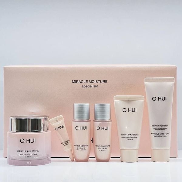 Bộ Kem Dưỡng Ẩm Ohui Miracle Moisture Ceramide Boosting Cream 60ml Special Set