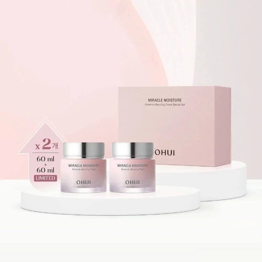 Bộ Kem Dưỡng Ẩm Ohui Miracle Moisture Ceramide Boosting Cream 60ml + 60ml CTY LG vina