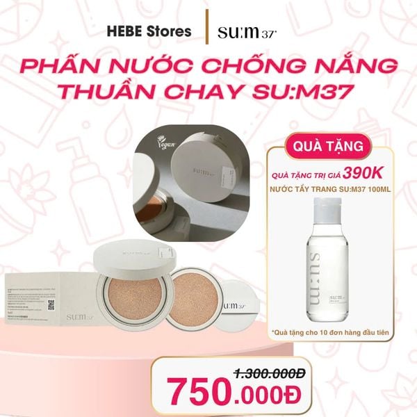 Phấn Nước Chống Nắng Thuần Chay Su:m37 Skin Stay Soft Glow Cushion Spf50+/Pa+++ 13g