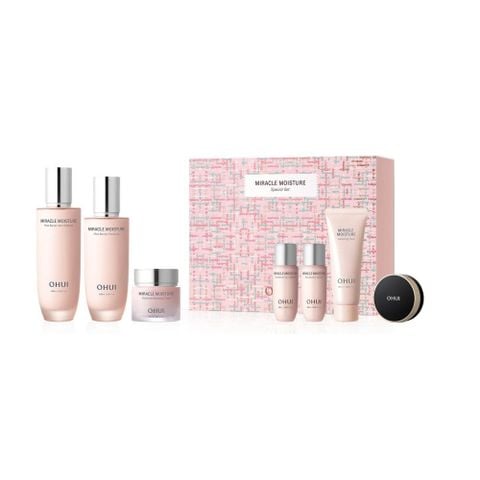 Bộ Dưỡng Da Dưỡng Ẩm Ohui Miracle Moisture 3pcs Special Set Tặng cushion