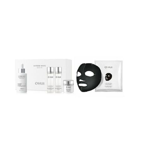 Bộ Tinh Chất Mờ Nám Trắng Da OHUI Extreme White Melatoning Dark Spot Ampoule Essence Special Set Hàng Cty LG vina