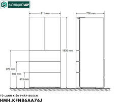 Tủ lạnh Bosch HMH KFN86AA76J - Serie 6 (Kiểu Pháp)