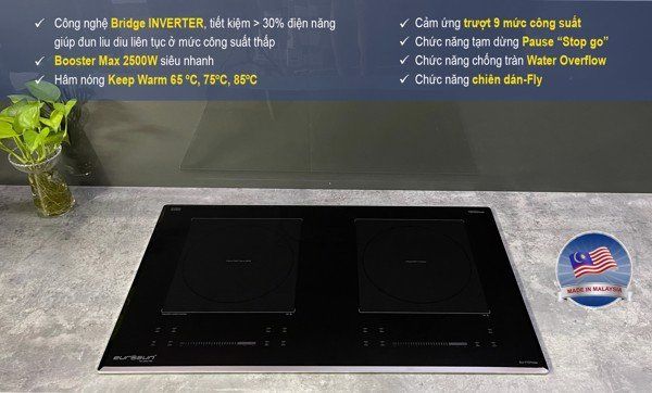 Bếp từ đôi Eurosun EU - T727Max inverter tiết kiệm điện nhập khẩu Malaysia