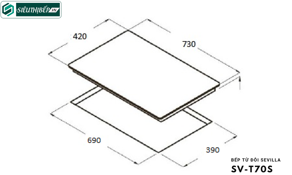 Bếp từ đôi Sevilla SV - T70S Inverter tiết kiệm điện