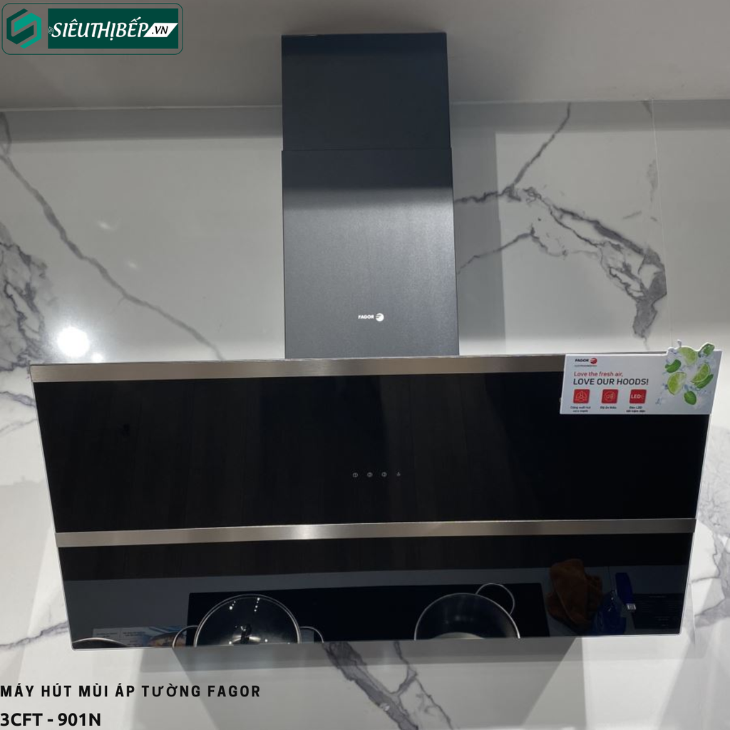 Máy hút mùi Fagor 3CFT - 901N (Áp tường - Kính vát)