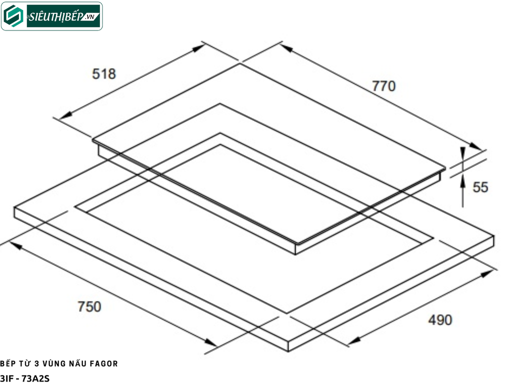 Bếp từ Fagor 3IF - 73A2S (3 vùng nấu - Made in Poland)