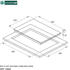 Bếp từ kết hợp điện Fagor 3VFT - 630AS (3 vùng nấu - Made in Poland)