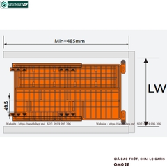 Giá dao thớt, chai lọ Garis GM02E (Nan vuông, inox 304, bề mặt điện hóa xước mờ, dùng cho cánh kéo)