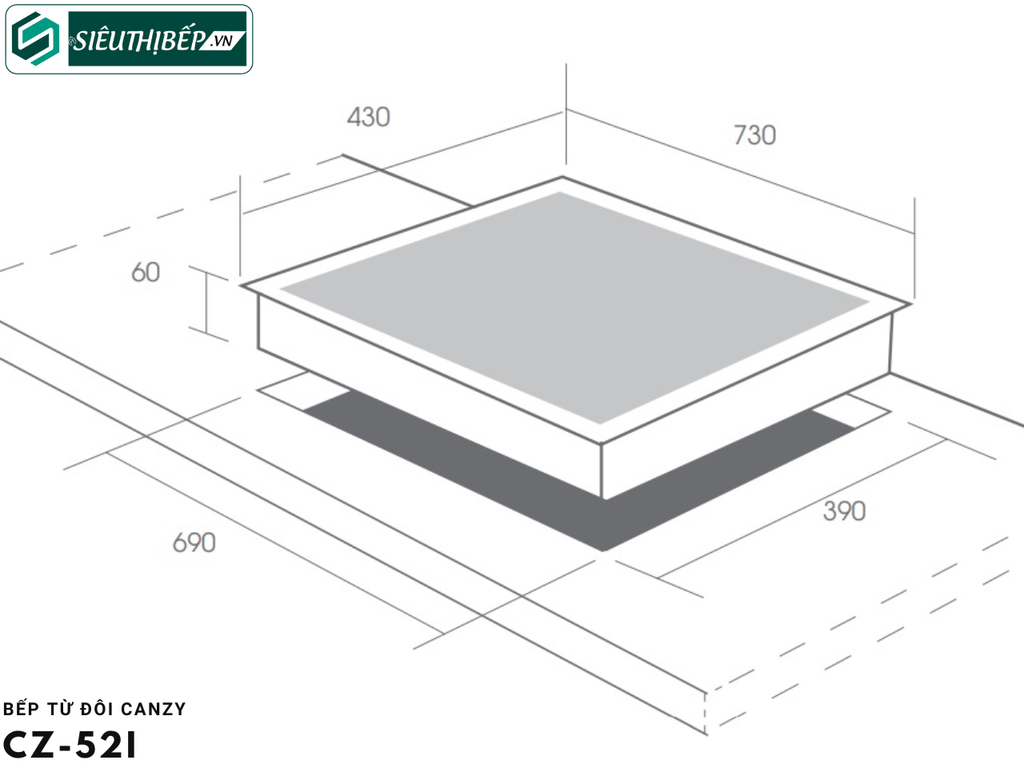 Bếp từ đôi Canzy CZ - 52I Inverter tiết kiệm điện
