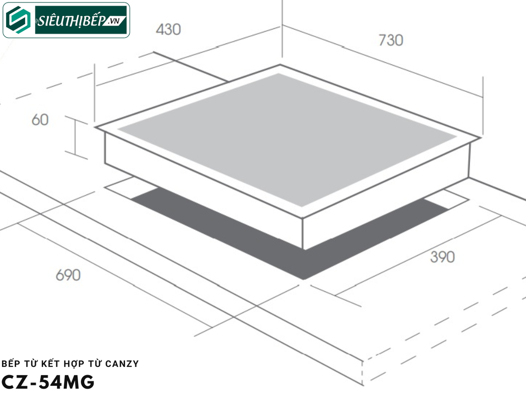 Bếp từ kết hợp điện Canzy CZ - 54MG Inverter tiết kiệm điện