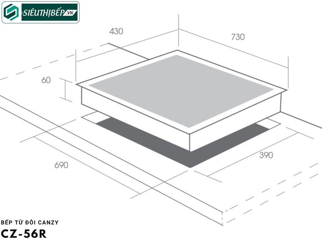 Bếp từ đôi Canzy CZ - 56R Inverter tiết kiệm điện