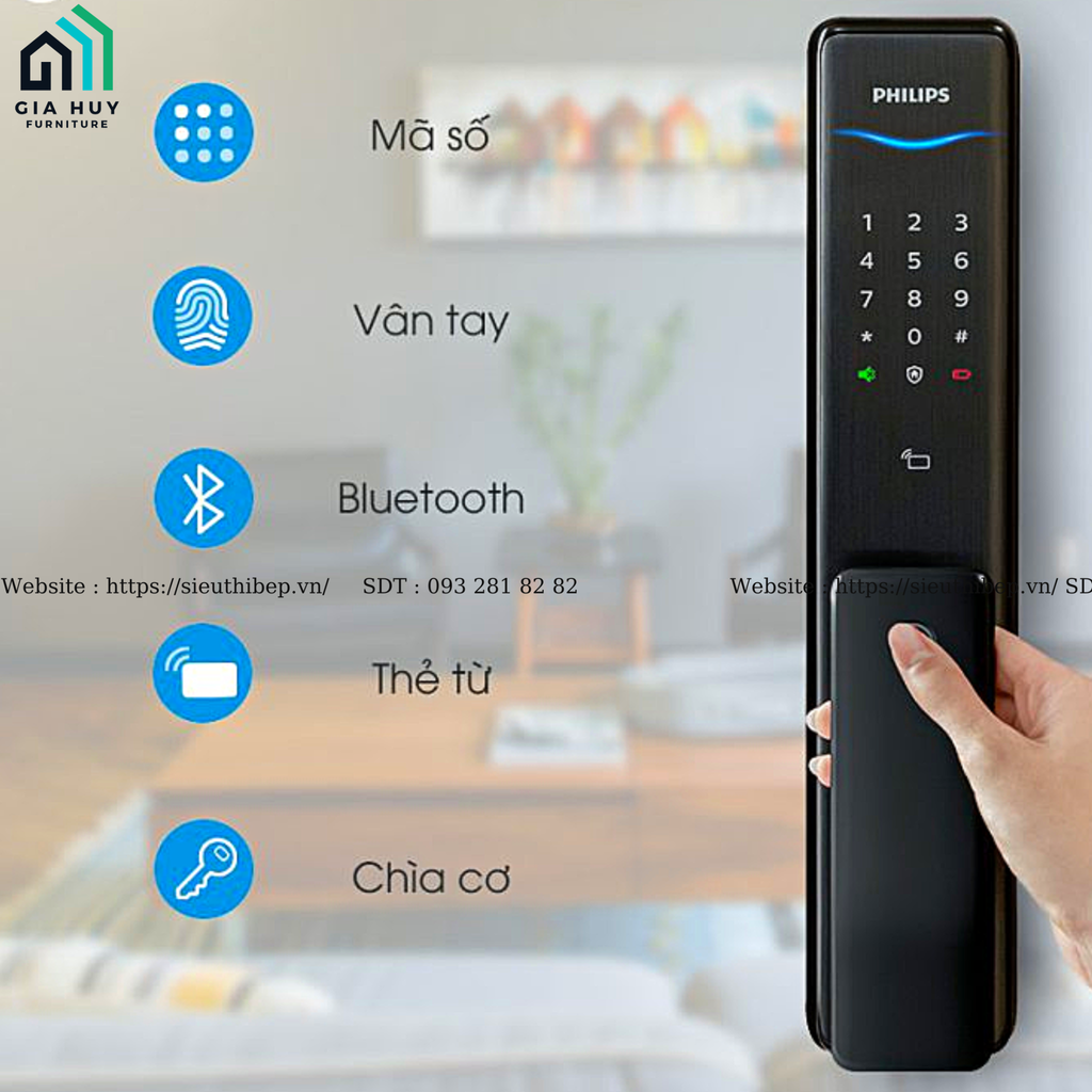 Khóa điện tử Philips Alpha-5 (Mở khóa bằng Bluetooth thông minh)