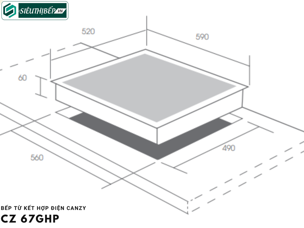 Bếp từ kết hợp điện Canzy CZ 67GHP Inverter tiết kiệm điện