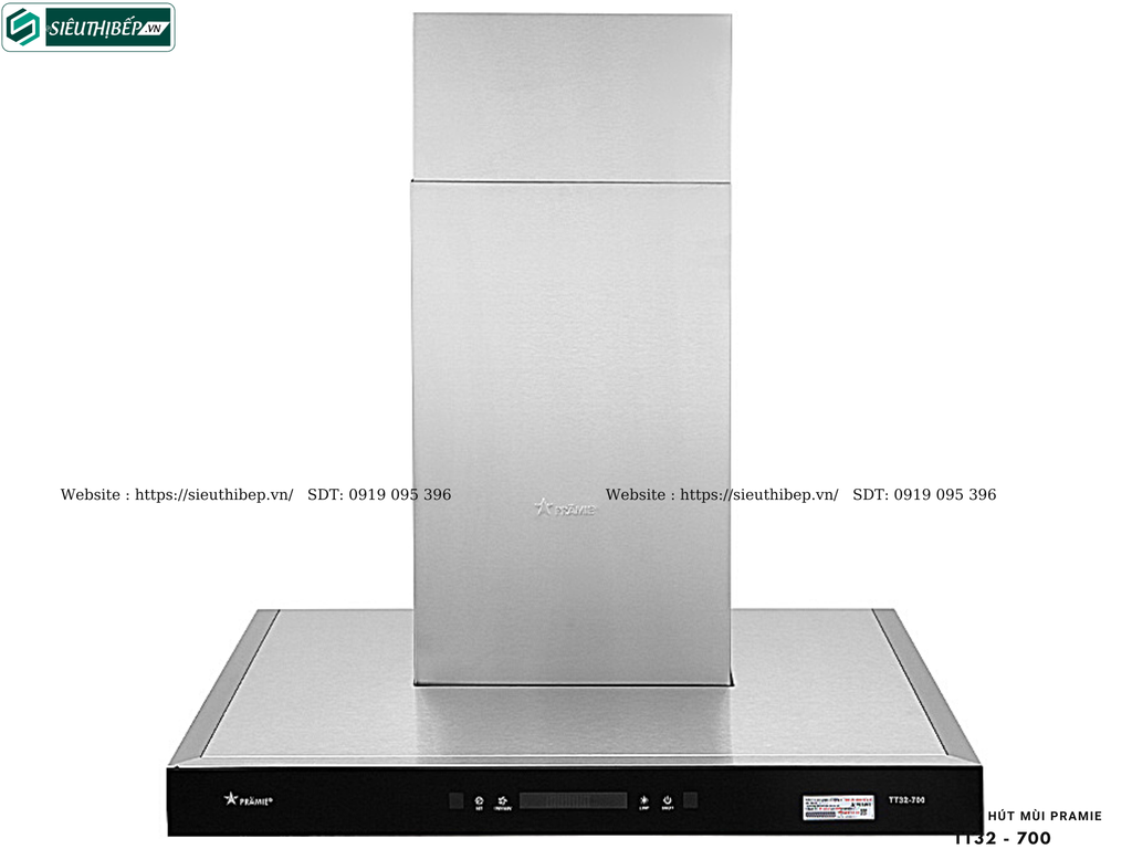 Máy hút mùi Pramie TT32 - 900 / TT32 - 700 (Áp tường, chữ T - Made in Thailand)