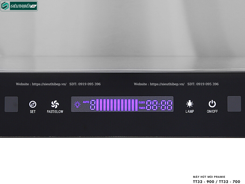 Máy hút mùi Pramie TT32 - 900 / TT32 - 700 (Áp tường, chữ T - Made in Thailand)