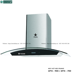 Máy hút mùi Pramie AP15 - 900 / AP15 - 700 (Áp tường, chữ T kính cong - Made in Thailand)