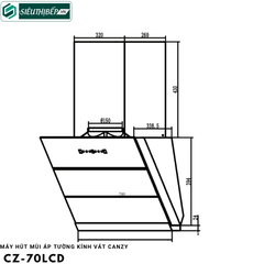 Máy hút mùi Canzy CZ - 70LCD (Áp tường - kính vát)