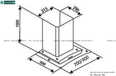 Máy hút mùi Sevilla SV - 770 / SV - 790 (Áp tường - Kính cong)