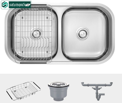 Chậu rửa bát Konox KN 8246DUA (Inox 2 hộc lắp âm)