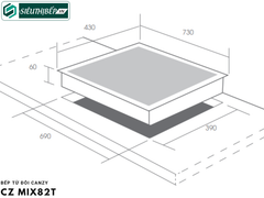 Bếp từ đôi Canzy CZ MIX 82T Inverter tiết kiệm điện
