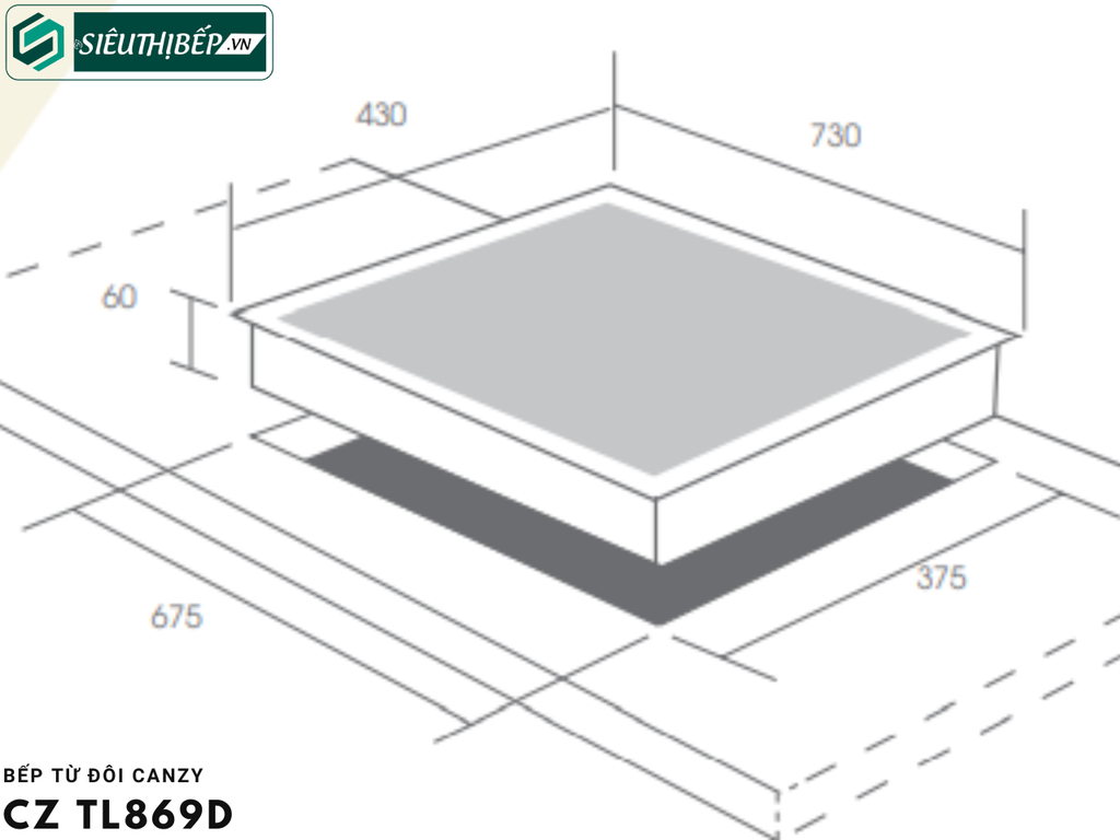 Bếp từ đôi Canzy CZ TL 869D (Inverter tiết kiệm điện - Made in Thailand)