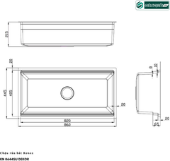 Chậu rửa bát Konox KN 7644SU Dekor / KN 8644SU Dekor  (Chậu âm 1 hộc)