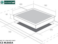 Bếp từ Canzy CZ ML 86GA (3 vùng nấu - Inverter tiết kiệm điện)