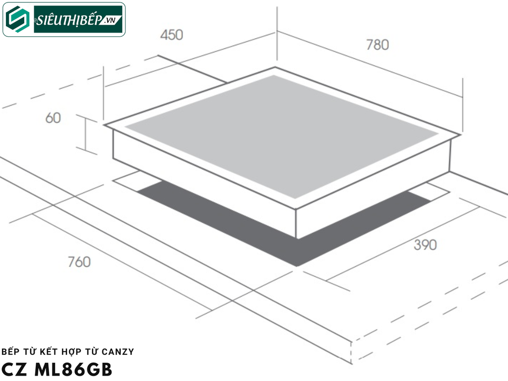 Bếp từ kết hợp từ Canzy CZ ML 86GB Inverter tiết kiệm điện